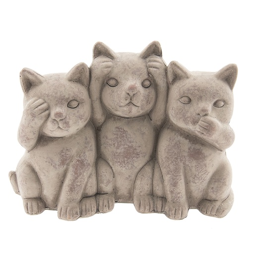Décoration Chat Gris 22x10x16 cm