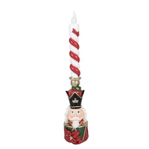 Dekoration Kerzenständer mit Kerze mit LED Rot Grün 9x10x45 cm