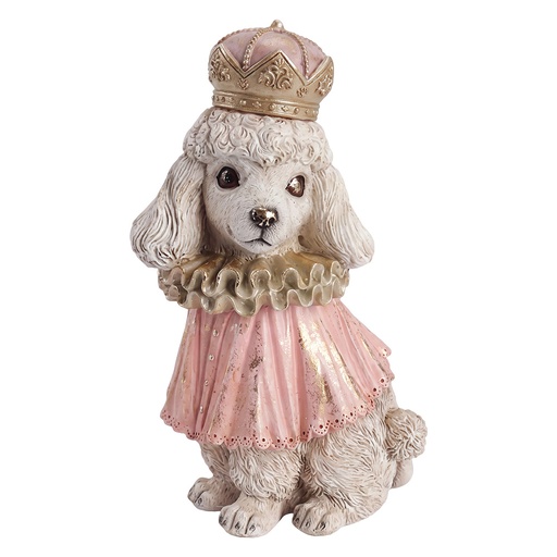 Decorativa Cane Beige Rosa 15x12x26 cm