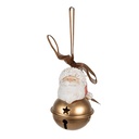 Hänger Weihnachtsmann Klingel Weiß, Goldfarbig Ø 5x8 cm