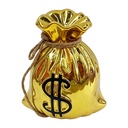 Tirelire Sac d'argent Couleur or 12x9x13 cm