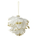 Ciondolo Decorativo Fiore Bianco Color oro 12x12x12 cm