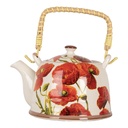 Teapot with Infuser White Red 18x14x12 cm / 800 ml