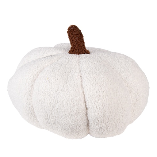 Clayre & Eef Décoration Citrouille Ø 20x14 cm Blanc Polyester