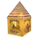 Dekoration Haus mit LED Braun Weiß 11x11x21 cm / 3xAA