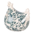 Décoration Poule Beige Vert 12x11x13 cm