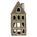 Porte-lampes de Noël Chalet Vert Marron 9x8x19 cm