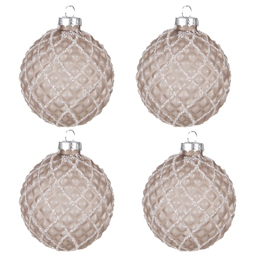 Christbaumkugel Braun Ø 8x8 cm (set 4)