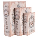 Scatola immagazzinaggio Beige Blu (3) 27x22x7 / 22x17x6 / 17x12x4 cm