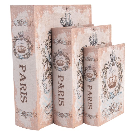 Aufbewahrungsbox Beige Blau (3) 27x22x7 / 22x17x6 / 17x12x4 cm