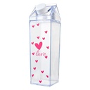 Trinkflasche Transparent Rot 6x6x20 cm / 500 ml