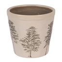 Pot de fleurs d'intérieur Beige Vert Ø 15x14 cm