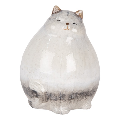 Décoration Chat Gris 14x13x18 cm