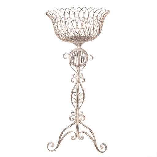 Fioriera in piedi Beige Marrone Ø 39x85 cm
