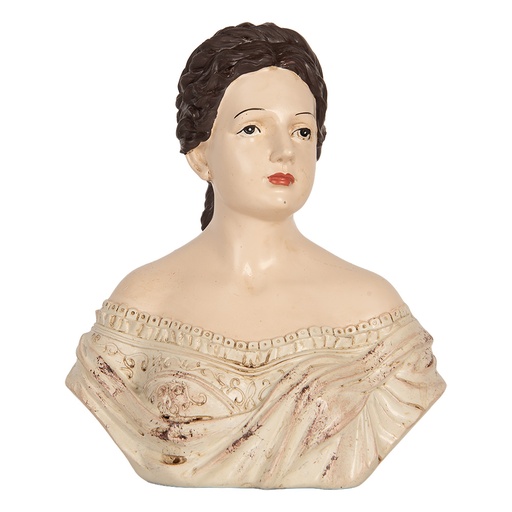 Deko Büste Frau Beige Braun 18x11x21 cm