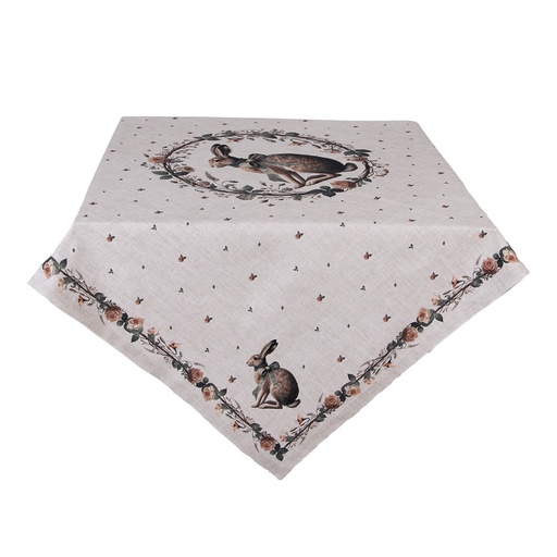 Square Tablecloth Beige Brown 100x100 cm