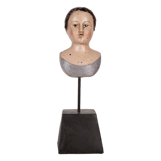 Deko Büste Frau Beige Braun 11x11x34 cm