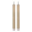 Bougie avec LED set 2 Beige Ø 2x25 cm / 2xAAA