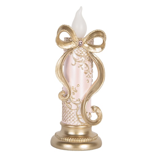 Candela di decorazione con LED Color oro Rosa 10x10x25 cm / 2xAAA