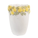 Pot de fleurs d'intérieur Blanc Jaune Ø 13x17 cm