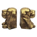 Serre-livres (ensemble de 2) Chien Or 24x13x19 cm