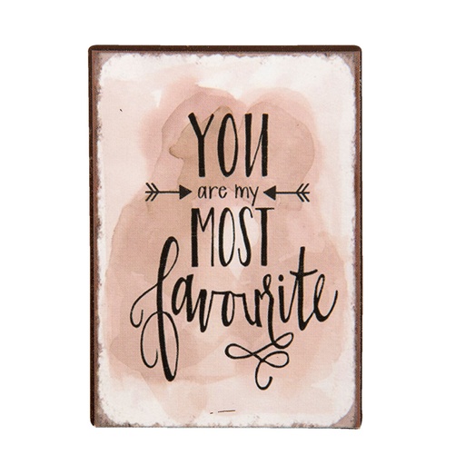 Clayre & Eef Decoratie Magneet 5x1x7 cm Roze IJzer