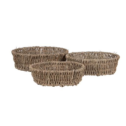 Aufbewahrungskorb (3er set) Braun 27x22x8 / 24x18x7 / 21x16x6 cm