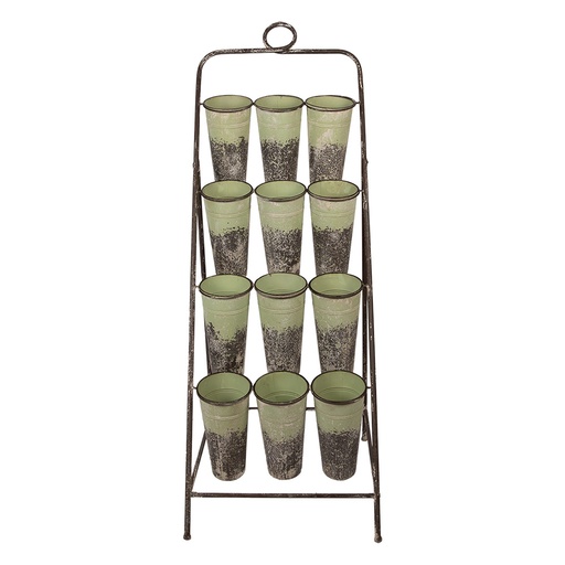 Fioriera in piedi Grigio Verde 55x70x143 cm