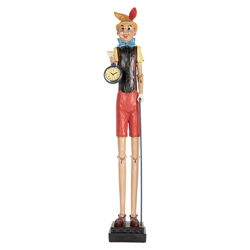 Decorativa Pinocchio Beige Rosso 12x11x68 cm