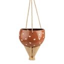 Vaso Porta Pianta Rosa Beige 17x15x20 cm