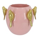 Decorazione Vaso Porta Pianta Rosa 18x18x17 cm