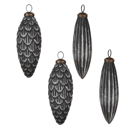 Doos kerstballen 32x14x8 cm / Ø 8x15 cm (set 4)