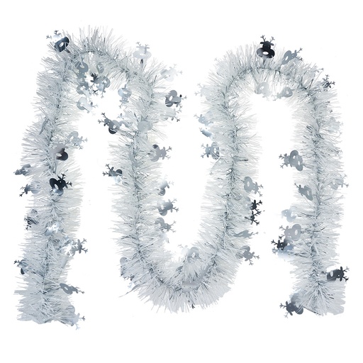Decorazione ghirlanda di natale Bianco Color argento 200 cm