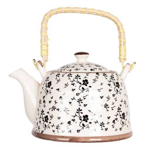 Teapot with Infuser Beige, Black 18x14x12 cm / 800 ml