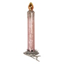 Clip candela ornamento natalizio Rosa Color argento Ø 4x14 cm