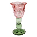 Porte-lampion en verre Rose Vert Ø 10x18 cm