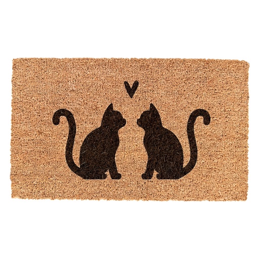 Clayre & Eef Deurmat Bruin Kokos Katten
