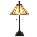 Lampe de table Tiffany Beige Marron Ø 40x67 cm E27/max 2x60W