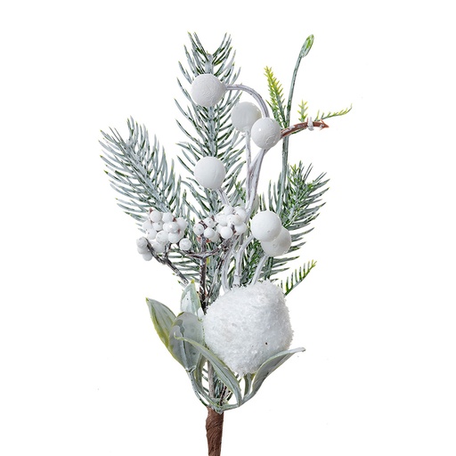 Branche de Décoration de Noël Blanc Vert 8x4x26 cm