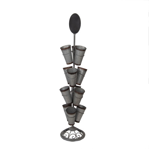 Fioriera in piedi Grigio Marrone Ø 36x165 cm