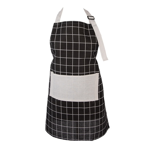 Clayre & Eef Keukenschort 69x68 cm Zwart Polyester