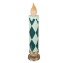 Candela di decorazione con LED Verde Color oro Ø 13x57 cm / 2xAA