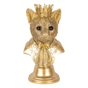 Deko Katze Goldfarbig Beige 20x19x37 cm