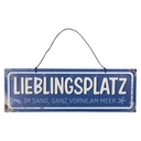 Textschild Blau Weiß 30x1x10 cm