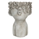 Vaso Porta Pianta Grigio 11x11x18 cm