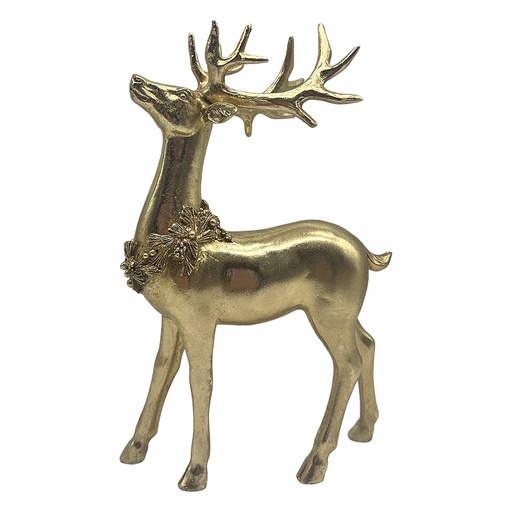 Clayre & Eef Image de décoration Cerf Couleur or Plastique