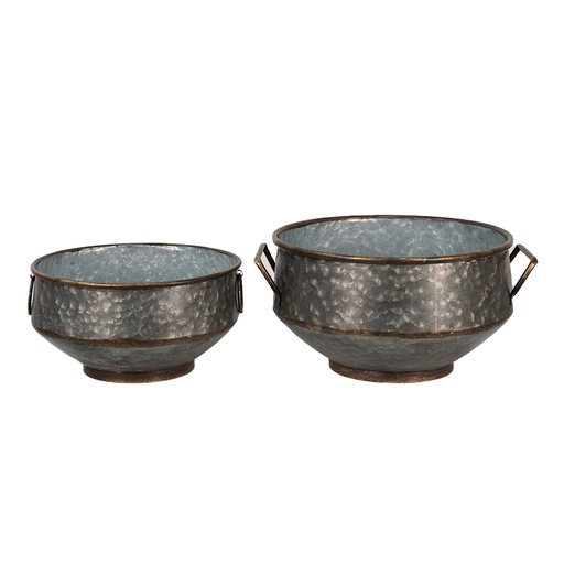 Flower Pots (set of 2) Grey, Brown 40x35x20 / 32x31x15 cm