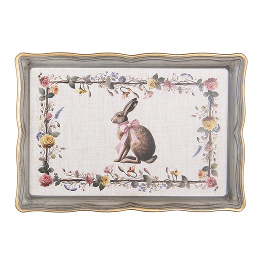 Dekoratives Tablett Beige Braun 31x22x2 cm