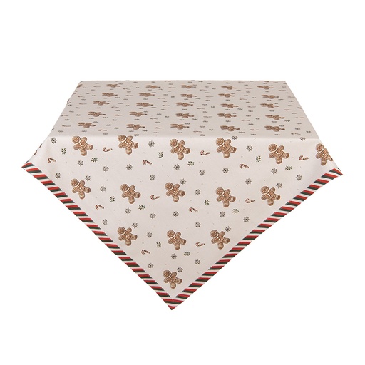 Square Tablecloth Beige Brown 100x100 cm