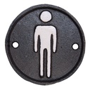 WC Schild Herren Braun Ø 8x1 cm